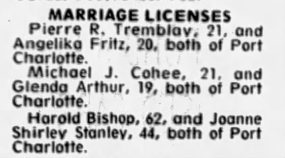 Mom & Hal Bishop Marriage License