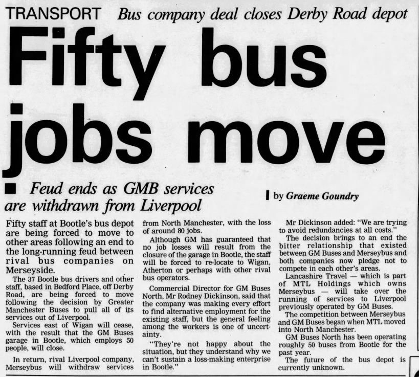 Fifty bus jobs move