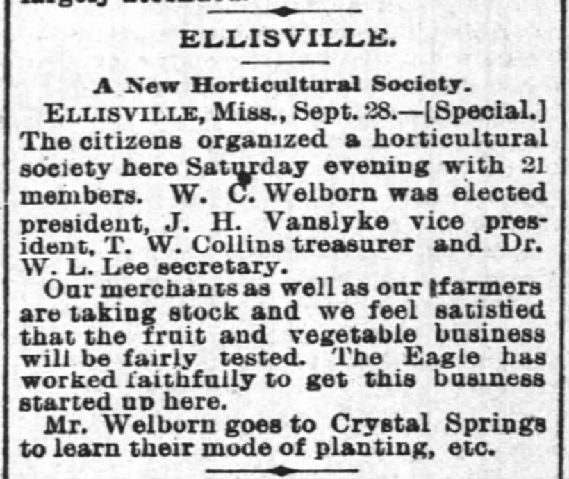 A New Horticultural Society. 1887