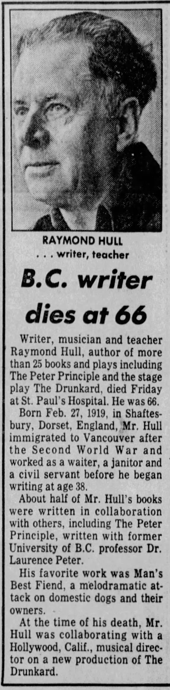 B.C. writer dies at 66