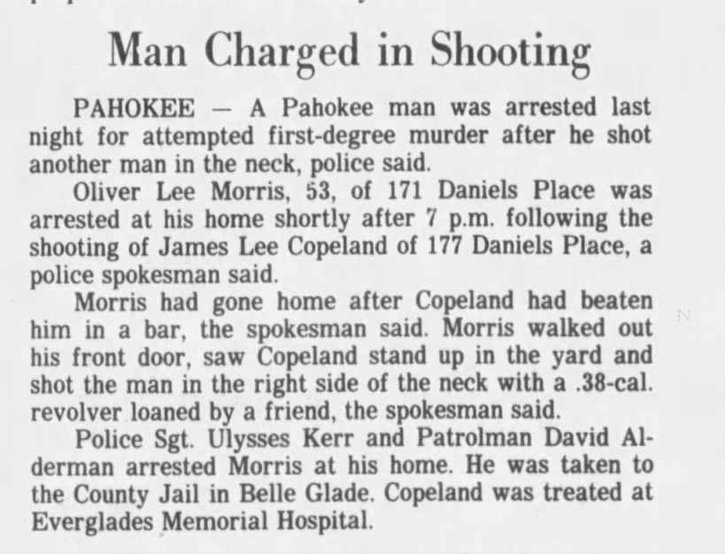 Ulysses Kerr mention Pahokee, FL Apr 24, 1980