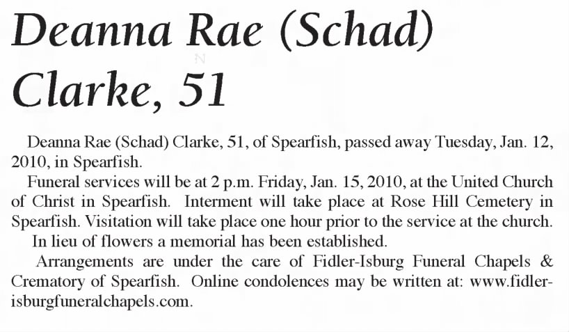 Deanna Rae Schad death