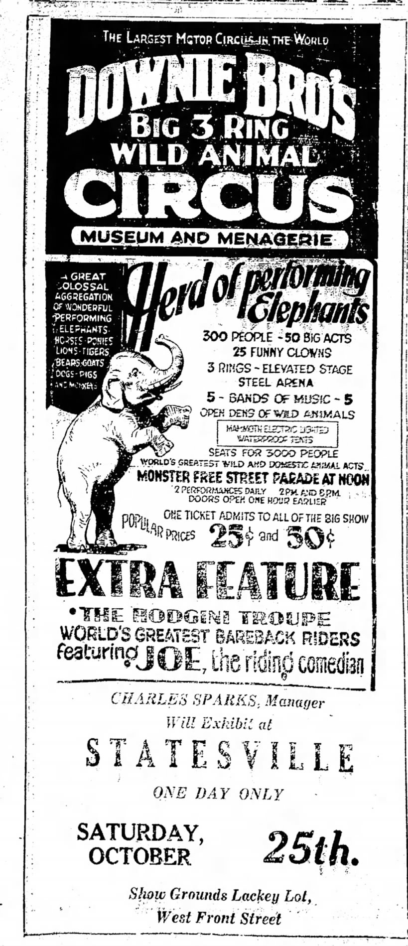 Sparks Downie Ad 
10-23-1930