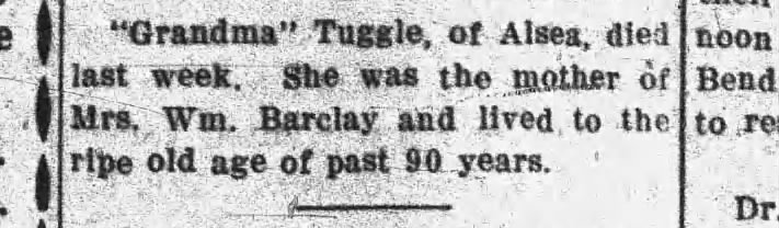 Lucy Tuggle Obituary (may have been cousin of James Butler)