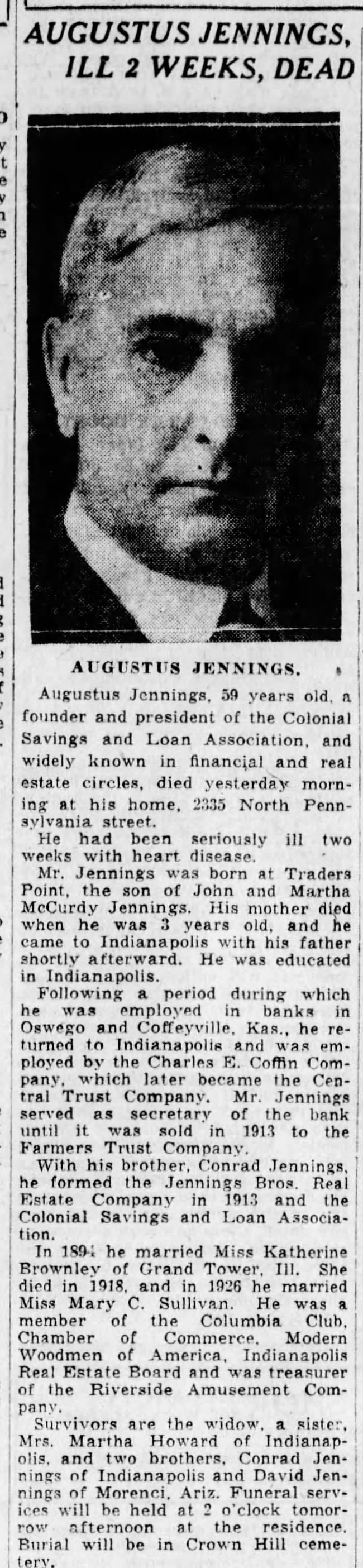 Augustus Jennings Obituary