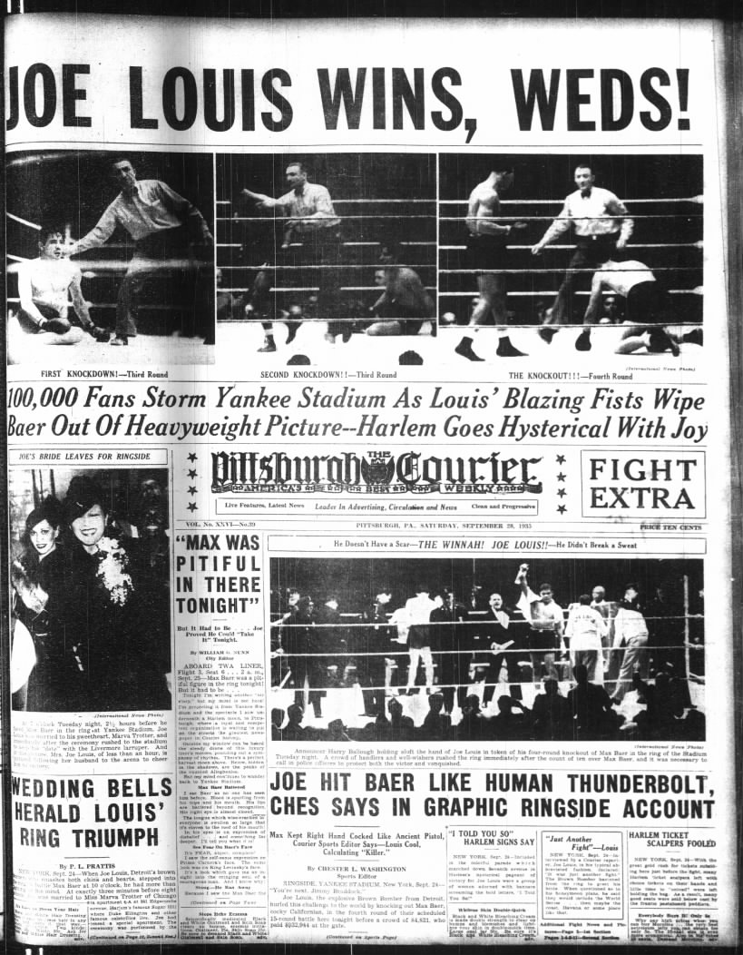 Joe Lewis Wins Pittsburgh Courier 1935