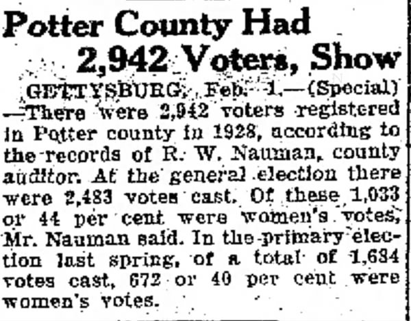 voters 1929 from RW Nauman