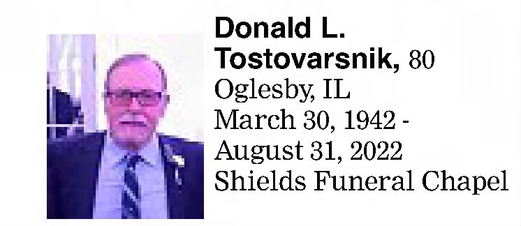 Obituary for Donald L. Tostovarsnik