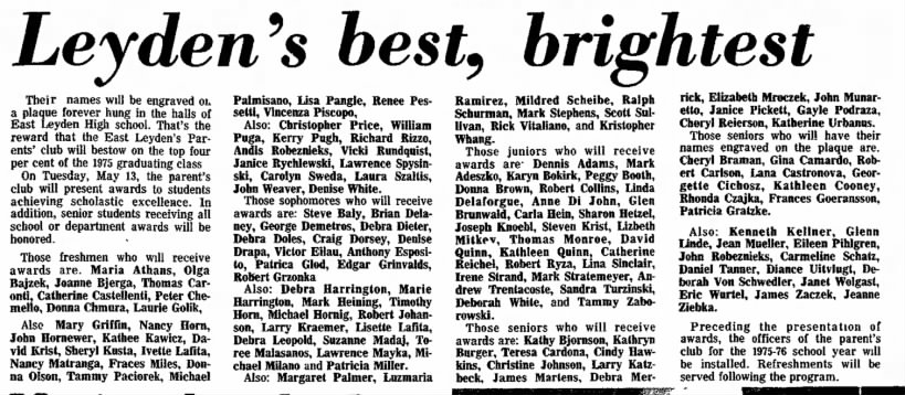 Leyden's Best  Brightest 
May , 195