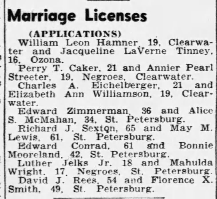 Marriage Licenses: Luther Jelks, Jr.