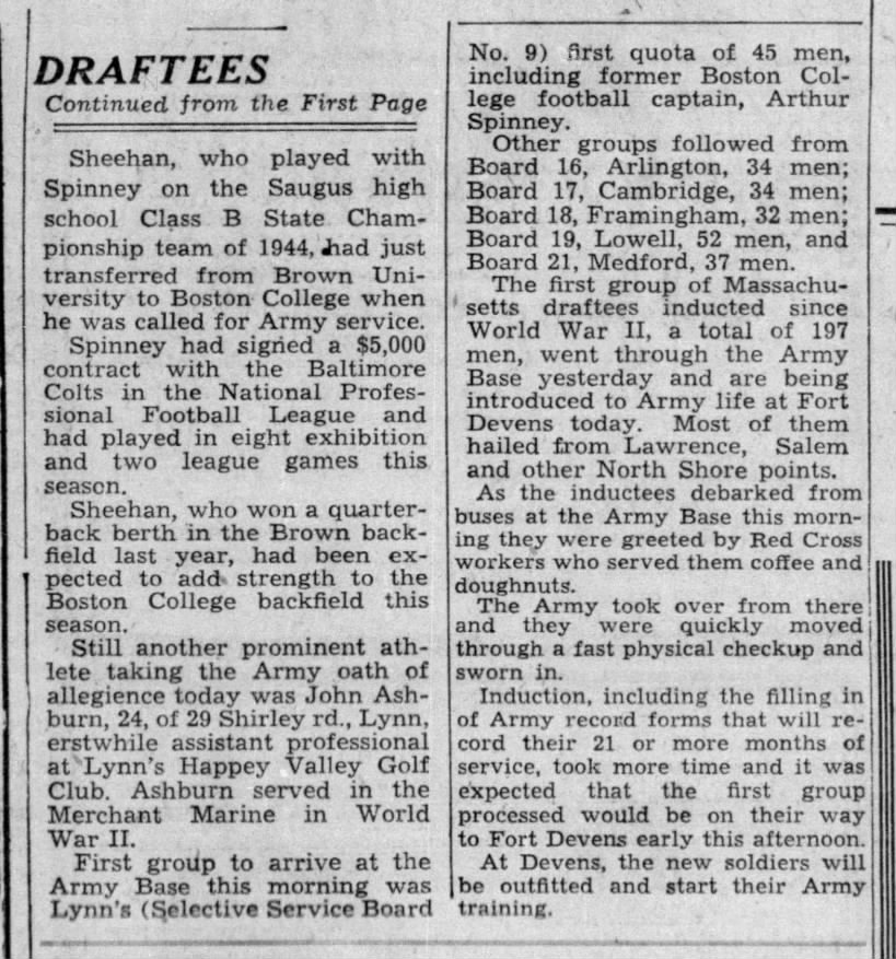 Baltimore Colts End Art Spinney Among Draftees