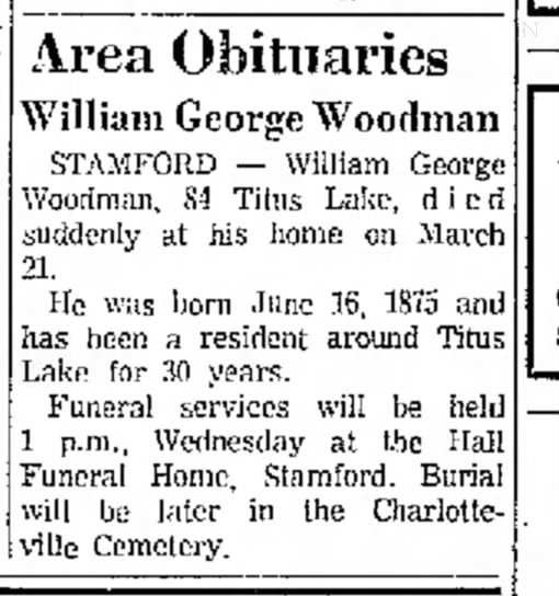 William George Woodman obituary
