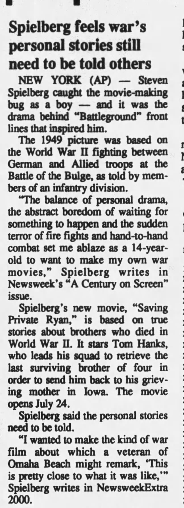Spielberg on War Movies / Saving Private Ryan
