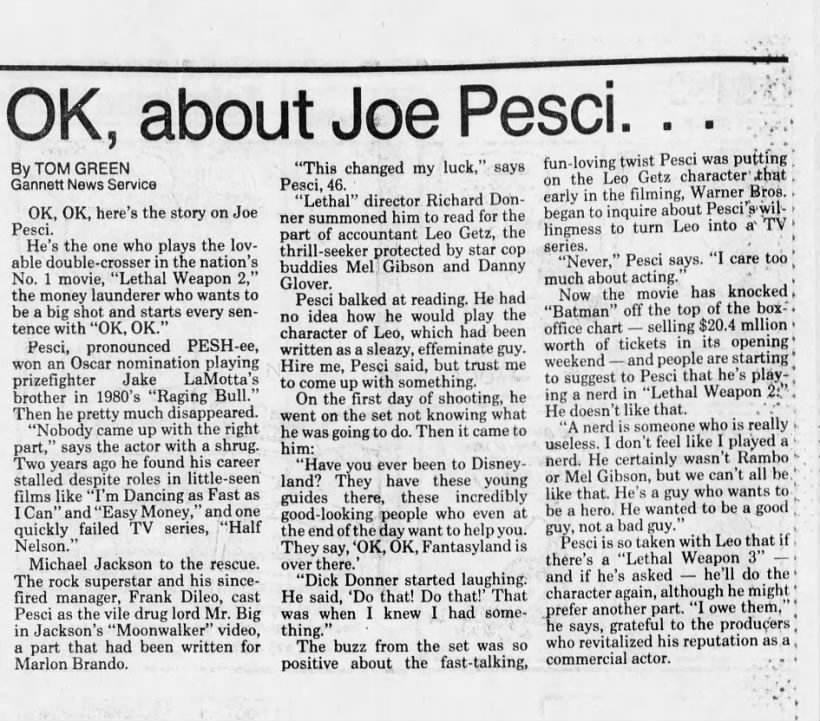 Joe Pesci strikes back