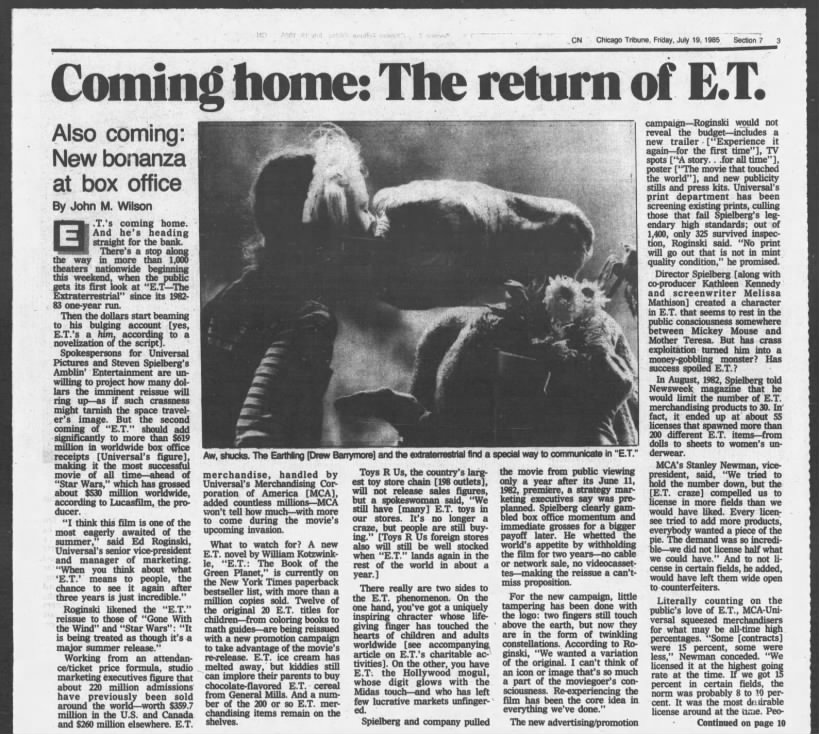 E.T. Returns to theaters 