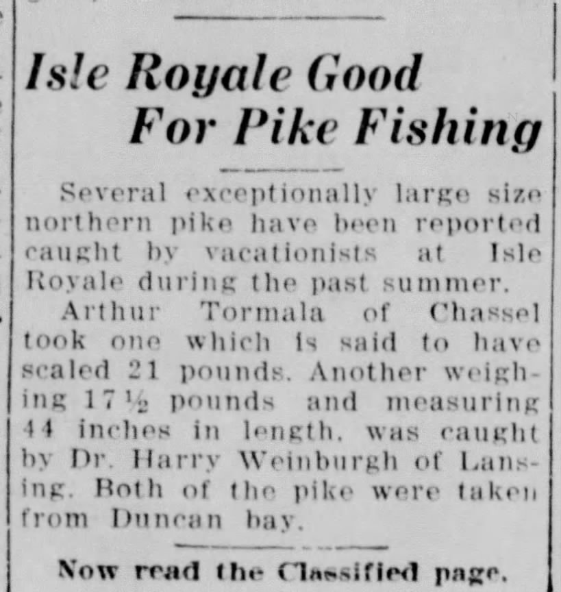 Grandpa catches a 21-pounder, Sept, 1934