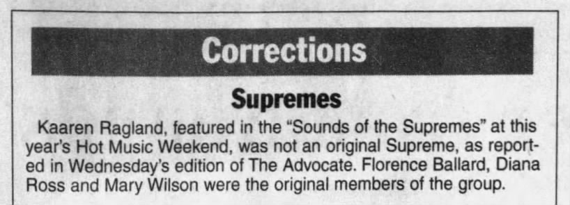 Corrections: Supremes