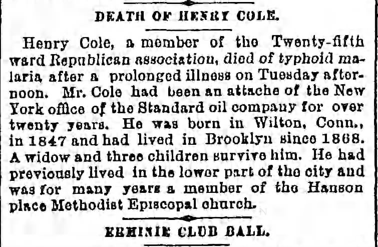 Henry Cole Obit, no. 2
