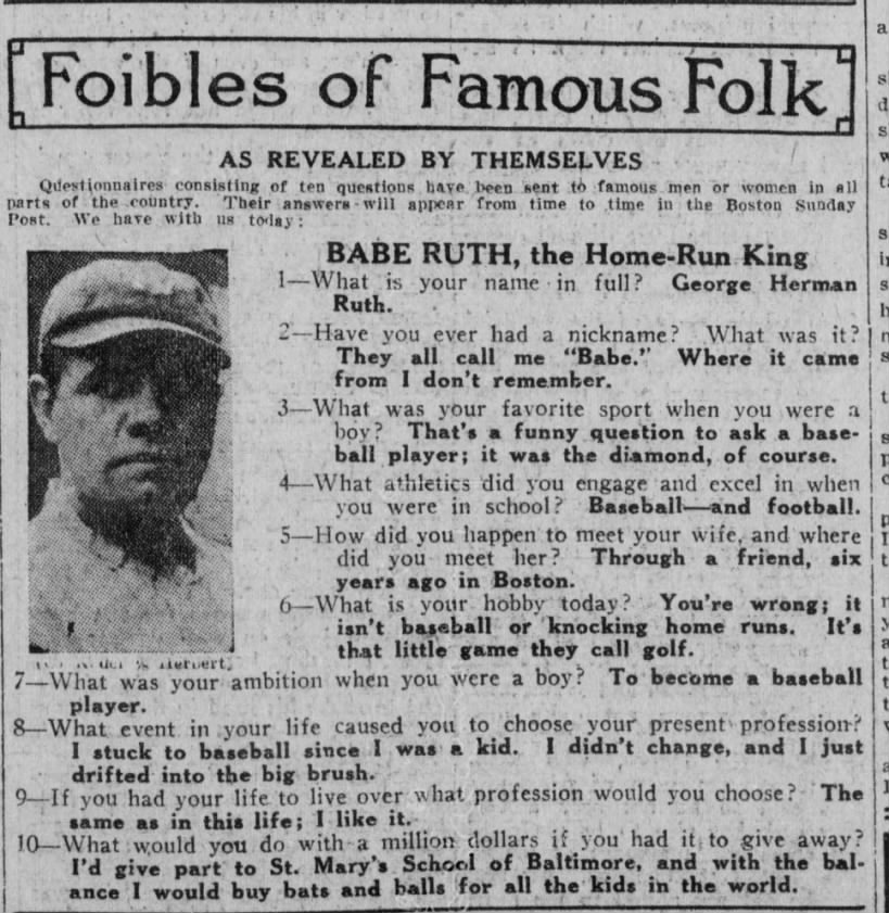 Interview with Babe Ruth
