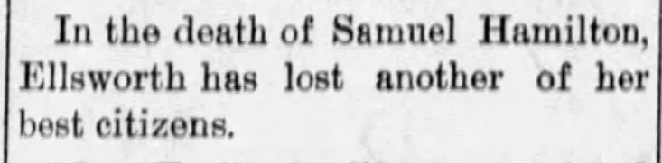 Death of Samuel Hamilton ...