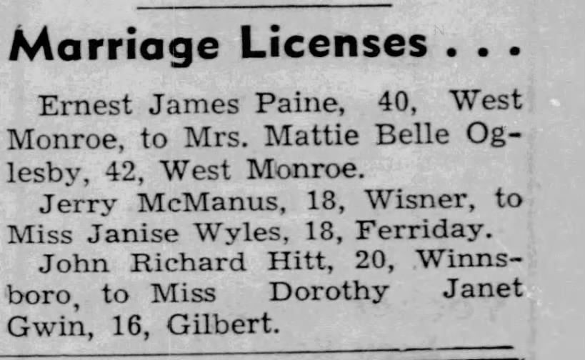 Marriage of Paine / Oglesby