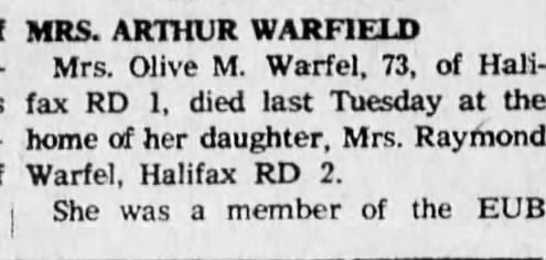 Obituary for  WARFIELD