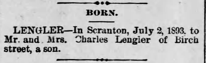 Charles Lengler son born