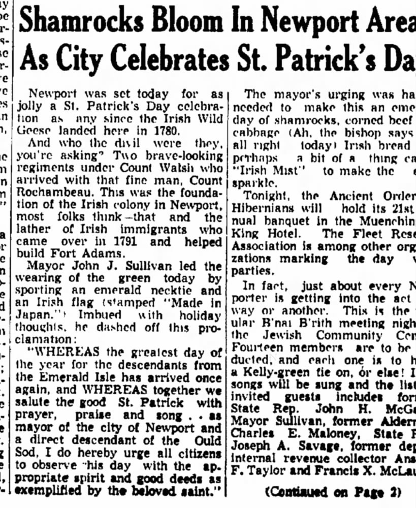 St Patrick's Day. 1955