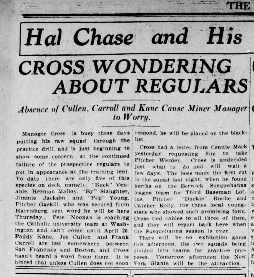 Cross worried about regulars 1911