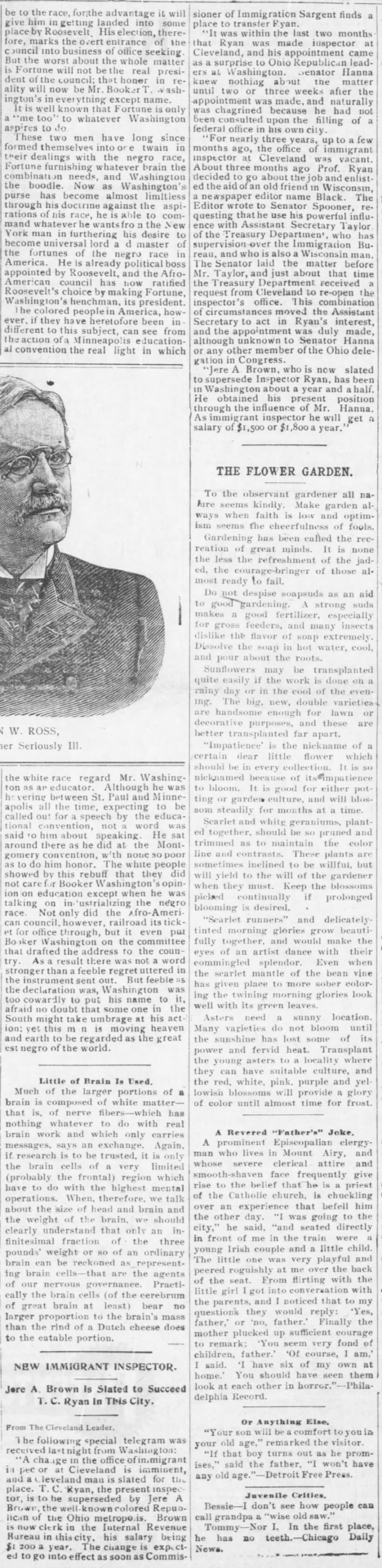 New Immigrant Inspector, The Washington Bee (Washington, DC), July 26, 1902, page 1