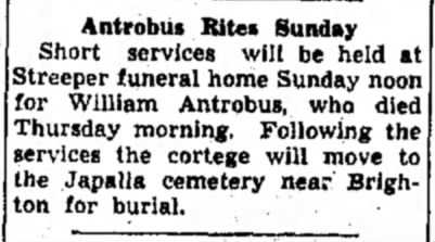 Will Antrobus funeral service