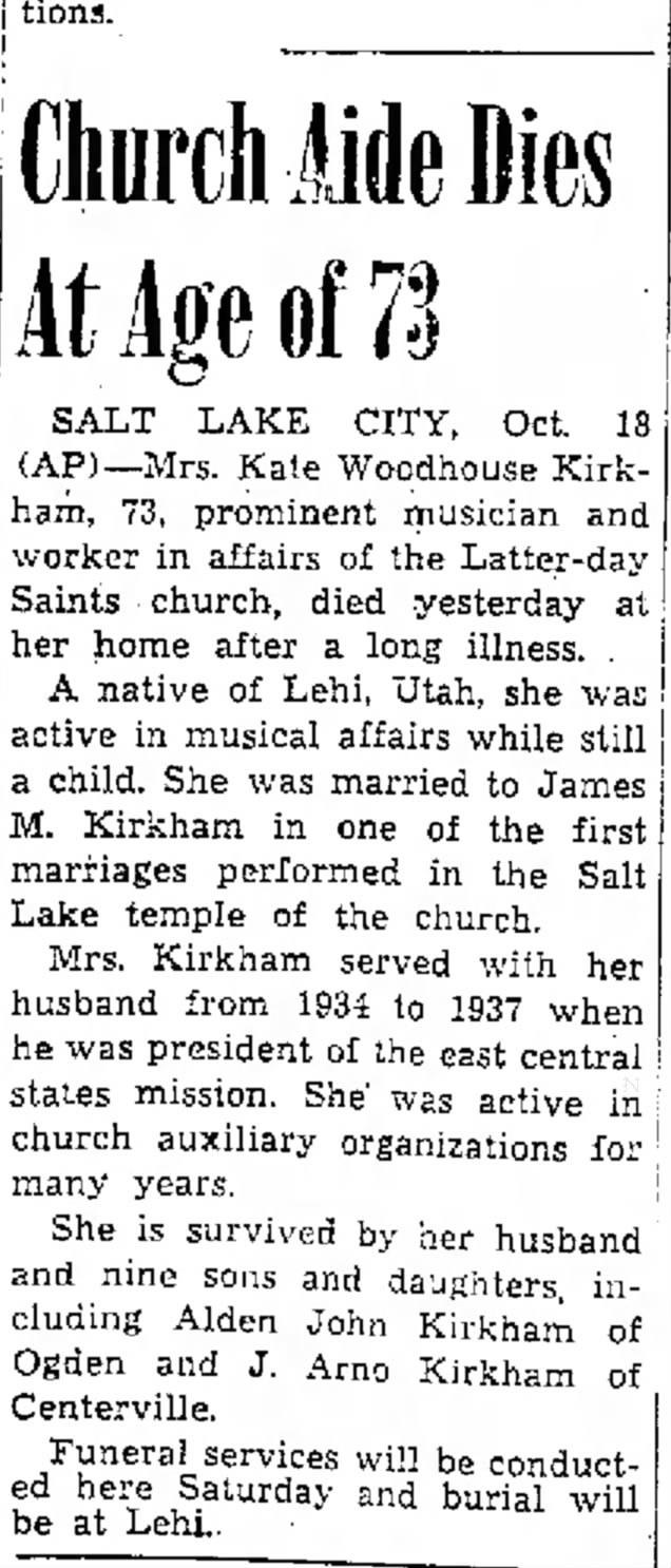 Kate Woodhouse Obituary