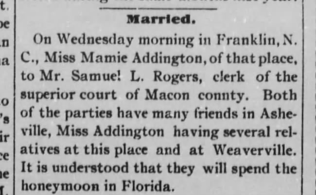 Mamie Addington Marriage