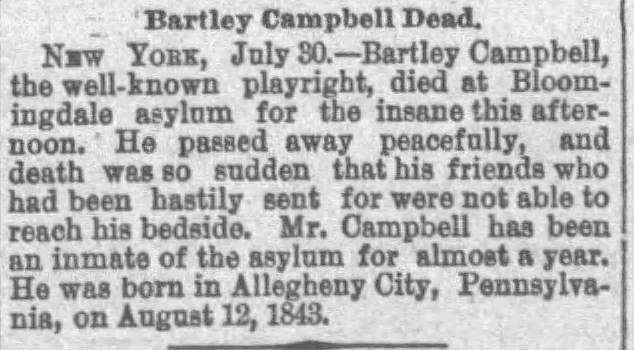 Obituary for Bartley Campbell