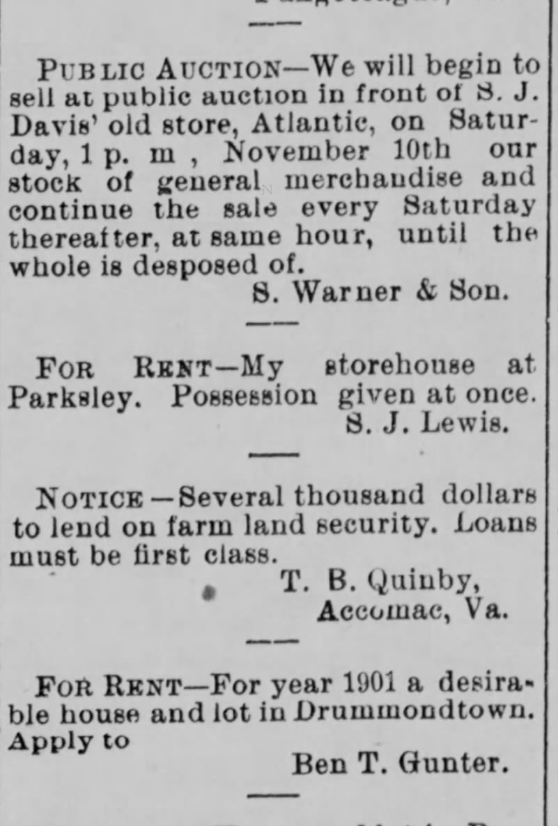 Peninsula Enterprise (Accomac, VA) 24 Nov 1900