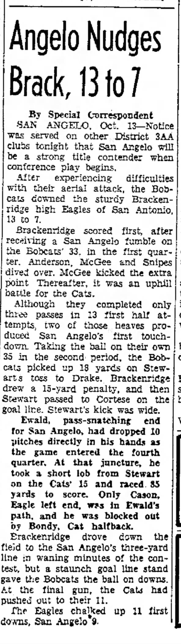 Abilene Reporter-News, Abilene, Texas, 14 Oct 1939 - Floyd Bondy