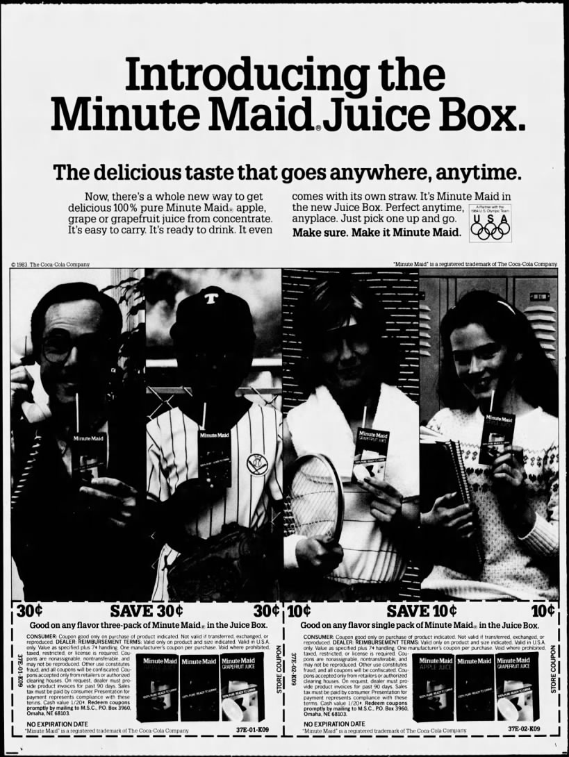 Minute Maid juice box