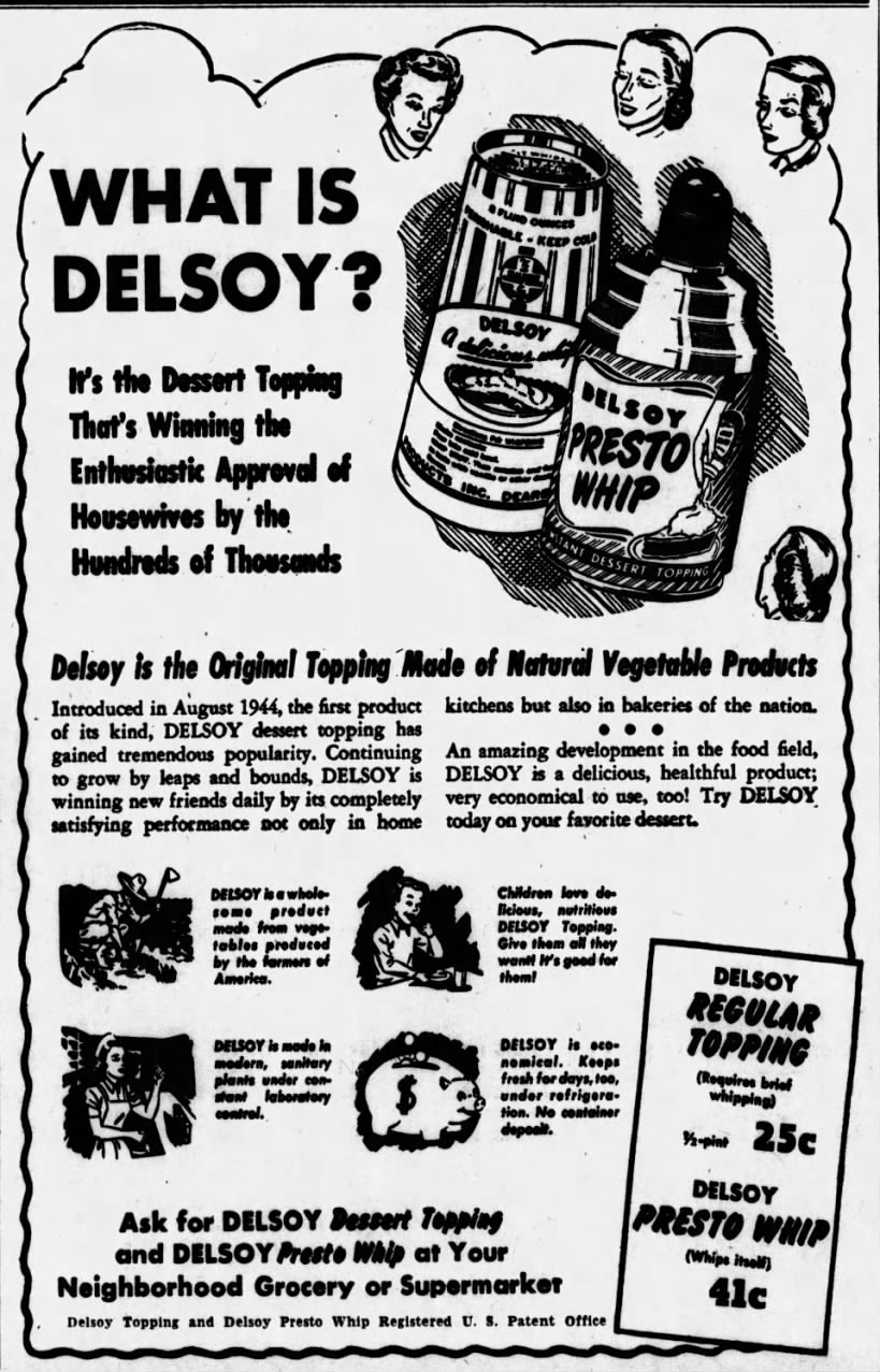 Delsoy whipped cream