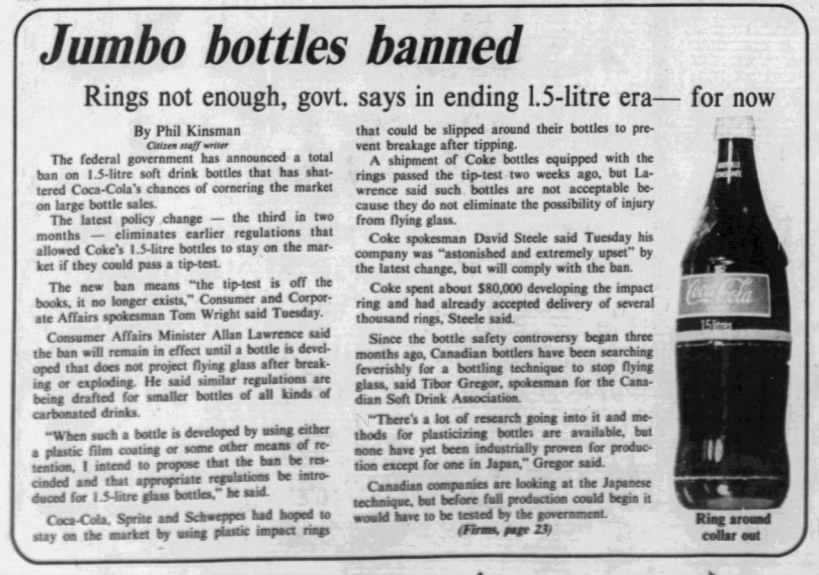 Canada bottle ban
