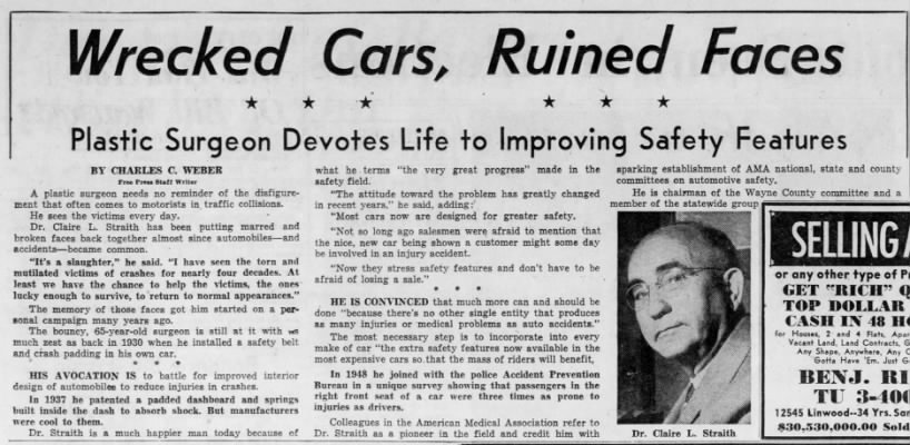 Clair L. Straith profile—early innovator in auto safety