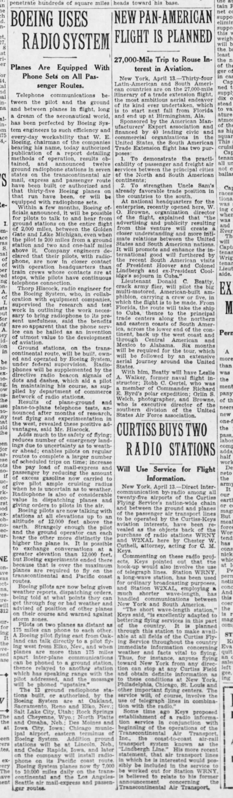 Detroit Free Press 14Apr1929 Aero Radio