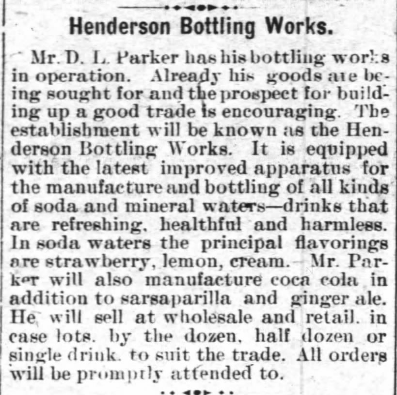 Henderson Bottling Works (11 Feb 1904, Henderson Gold Leaf, Henderson, NC)
