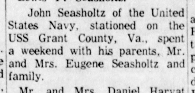 John Seasholtz in Navy