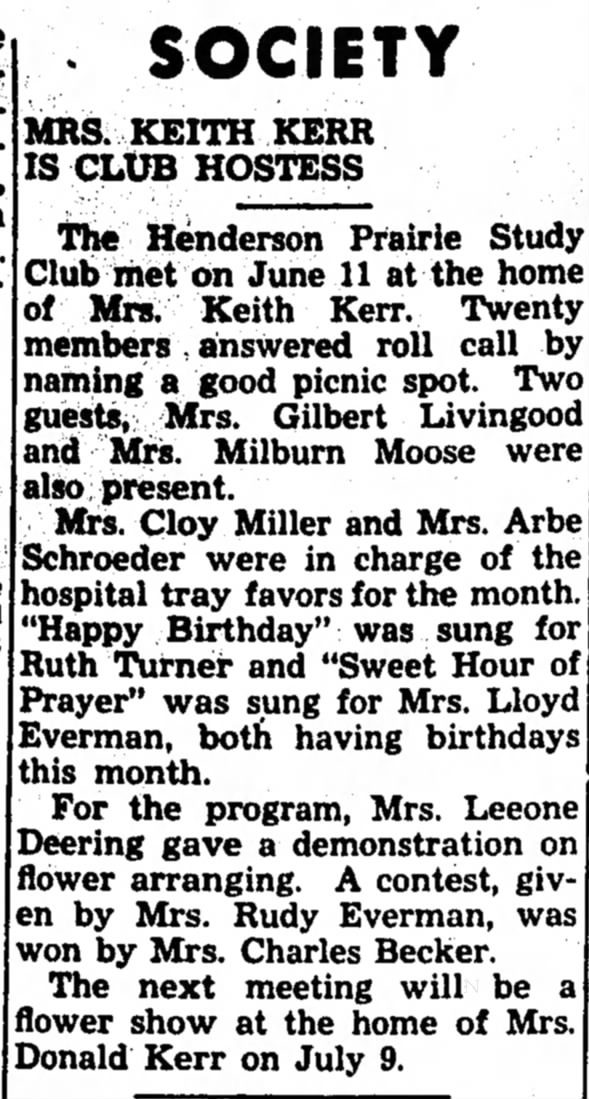 Kerr, Mrs. Keith, Postville Herald, Postville, Iowa, June 19 1963, Pg 6