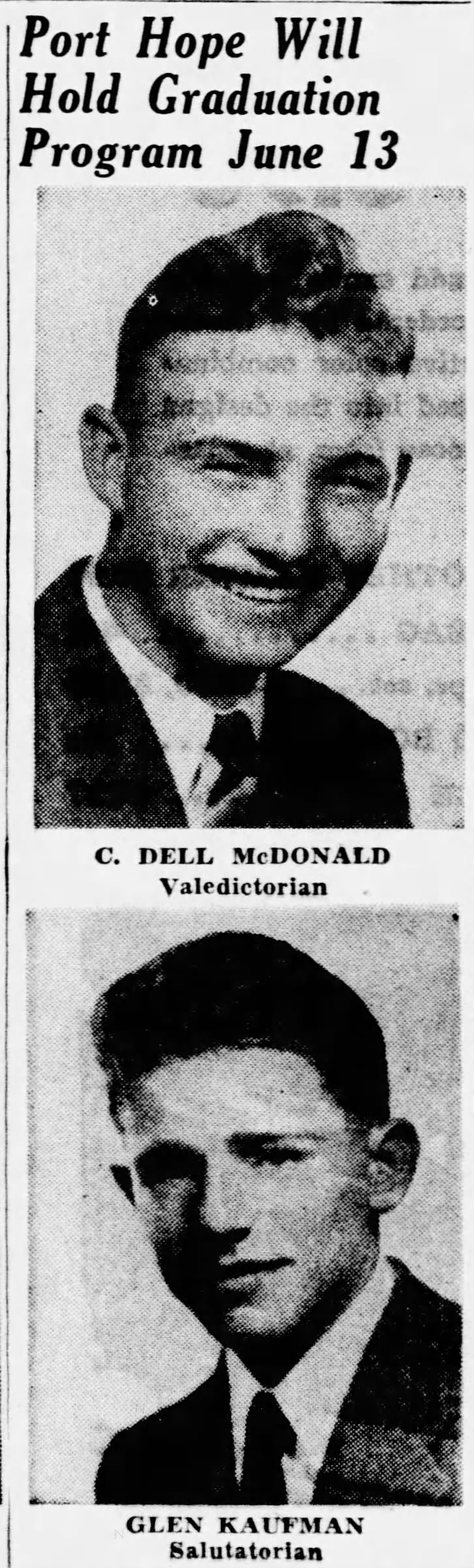 26 May 1946 - Port Hope Honored Students Page 1