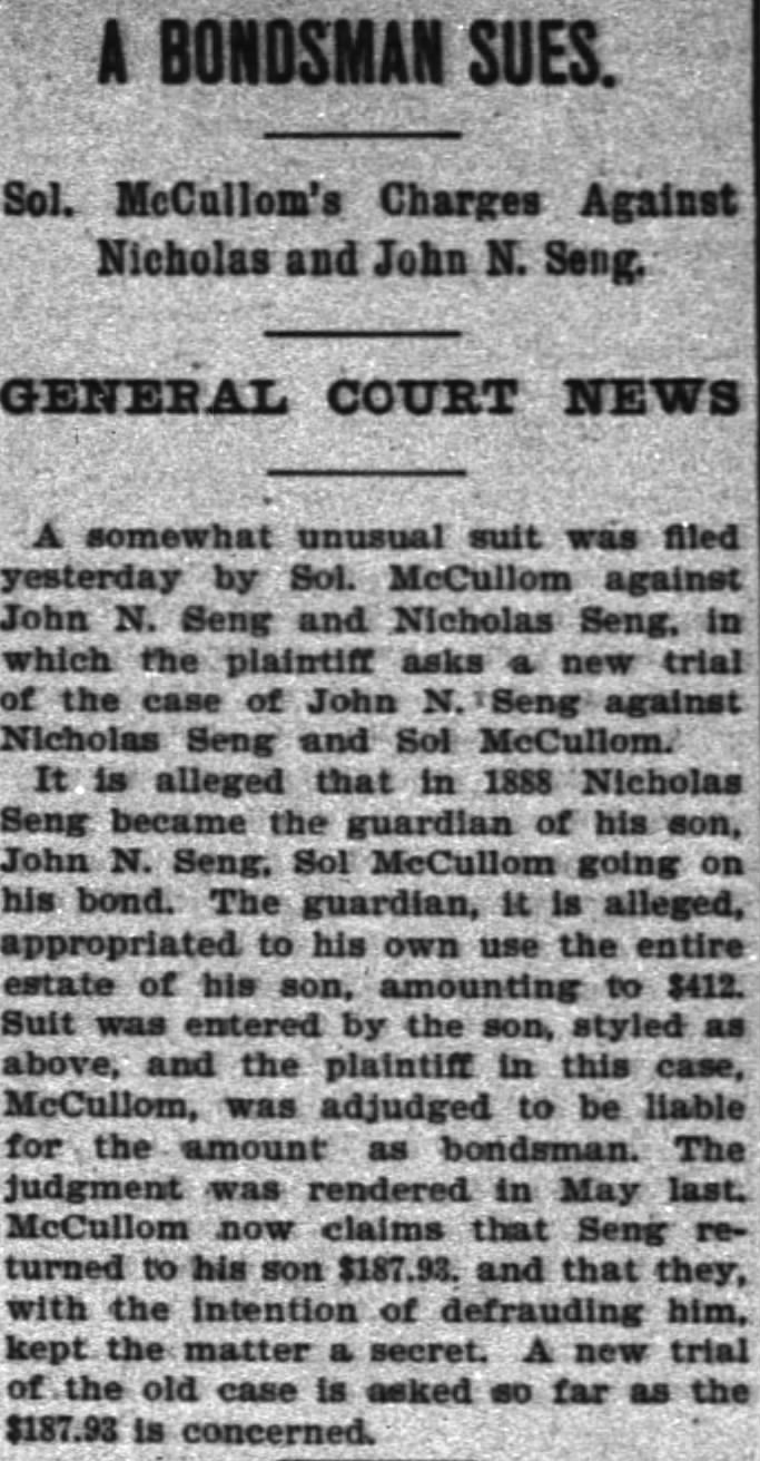 Nicholas Seng and John Seng lawsuit 