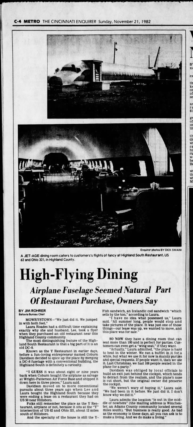 19821121 DC-8 Fuselage Restaurant in Highland County OH (!!!!!!)