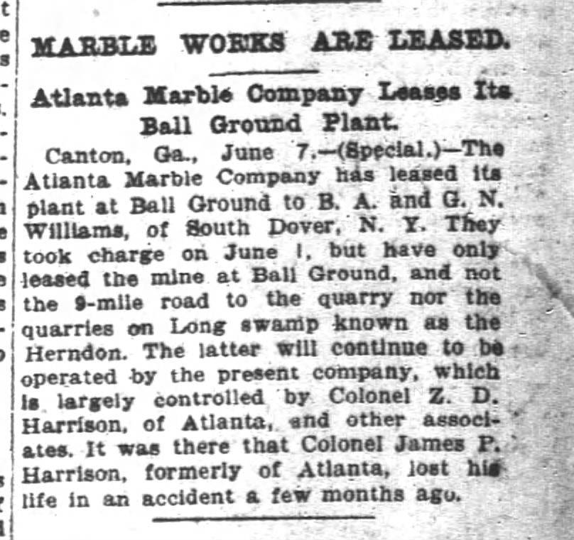 Marble Works in Ball Ground leased