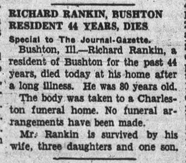 Richard Rankin death notice