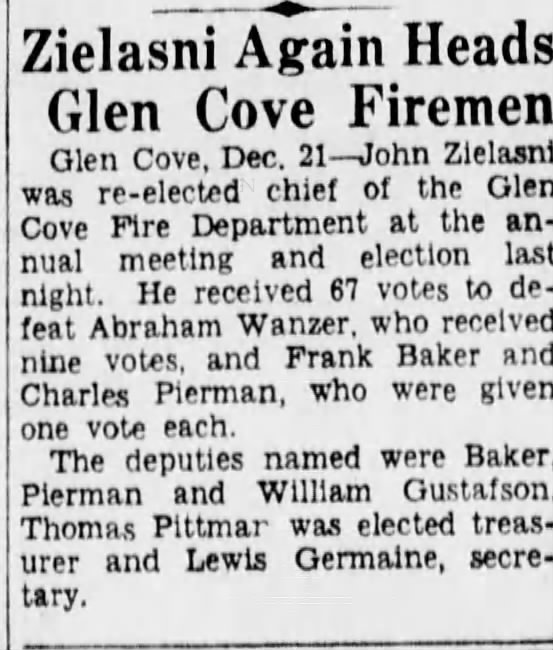 William Gustafson - Glen Cove Fire Dept. 1935